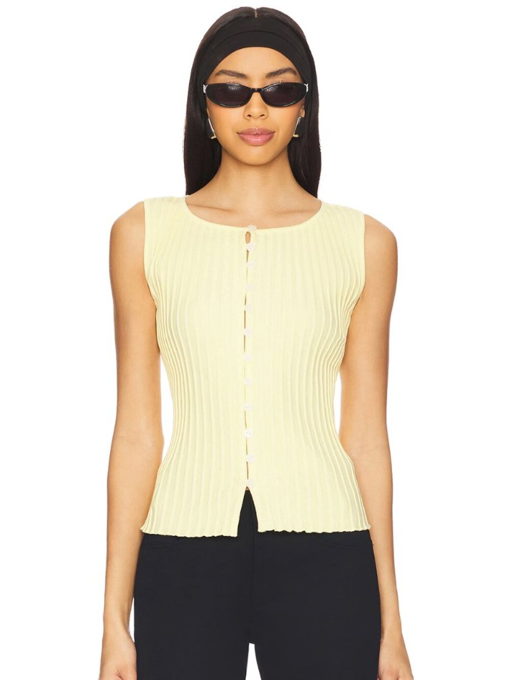 Free People Tilly Vest in Mellow Yellow
